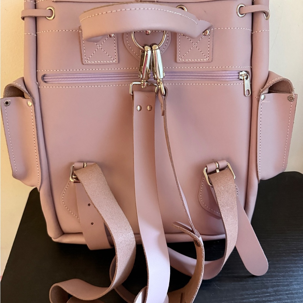 Pink Leather Backpack - Picture 3 of 10